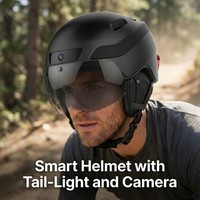 Casques intelligents avec caméra 1080P 60FPS, feu arrière gauche/droite, commande vocale, navigation, visière magnétique pour vélo/moto, vente en gros