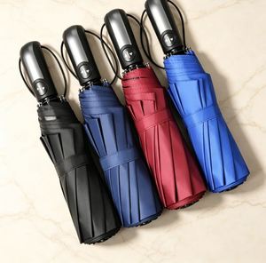 Parapluie de voyage compact haut de gamme, entièrement automatique, pliable en 3 sections, protection UV pour les jours ensoleillés et pluvieux - Product Image 1