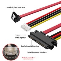 Cavo di Alimentazione per Computer, Cavo SATA in Rame 4-Pin/15-Pin per Disco Rigido e Unità Ottica, Trasferimento Dati e Alimentazione