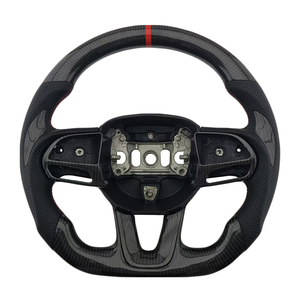 พวงมาลัยรถยนต์ Dodge Challenger แบบคาร์บอนไฟเบอร์เจาะรูหุ้มหนังแท้ คุณภาพดี ราคาพิเศษ - Product Image 1