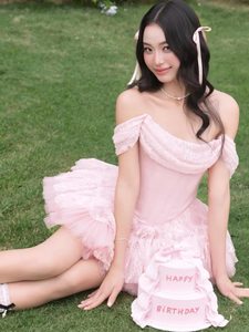 Vestido Mini de Tul Rosa con Hombros Descubiertos <span class=keywords><strong>para</strong></span> Mujer, Vestido de Fiesta con Volantes, Elegante <span class=keywords><strong>para</strong></span> Eventos Formales, Cócteles y Veladas - Product Image 3