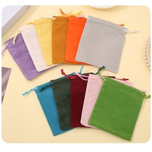 Reusable Soft Velvet Jewelry Packaging <b>Pouch</b> Bag with <b>Drawstring</b> for Craft Mobile Power and Glasses Storage - Product Image 5