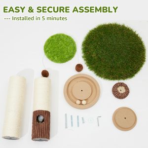 Woochpet Griffoir pour <span class=keywords><strong>chat</strong></span> robuste et plus épais en sisal naturel avec jouet circuit de balles pour <span class=keywords><strong>chat</strong></span> - Product Image 6