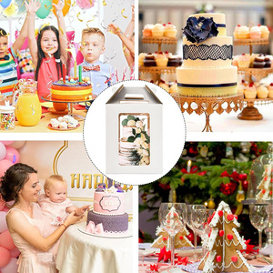 Nuovo Design bianco Kraft cartone scatola da Dessert portatile per uso alimentare finestra per torta di compleanno scatola regalo - Product Image 4