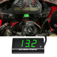 Voltmeter Tampilan Digital Tiga Angka LED 0.56 Inci DC 3-18V Dua Kabel IPX6 Tahan Air untuk Mobil, Sepeda, Motor
