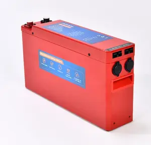 6000 Cycles bricolage boîtier de Batterie en aluminium Lifepo4 Slim 12V 100Ah 12V100Ah avec Usb Terminal avant Slim line Fall Batterie