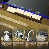 Évier multifonctionnel de haute qualité en acier inoxydable 304, moderne, intelligent, en cascade, pour cuisine