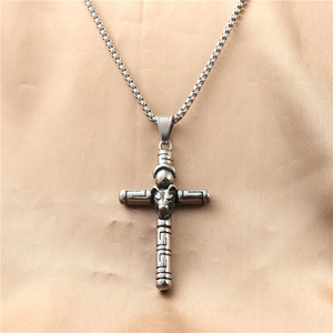 Men's Stainless Steel <b>Cross</b> Pendant Necklace Geometric Design Punk Retro Style 12084 - Product Image 1