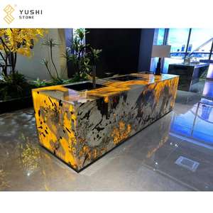 אי מטבח יוקרתי מאבן פטגוניה בהתאמה אישית של YUSHI, משטח עבודה למטבח מאבן קוורציט טבעית שקופה לבית - Product Image 2