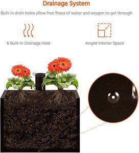 Portable En Acier Parapluie Base Stand Métal Extérieur Surélevé Jardin Lit Planteur Boîte Roues pour Légumes Fleur Herbe Patio - Product Image 3