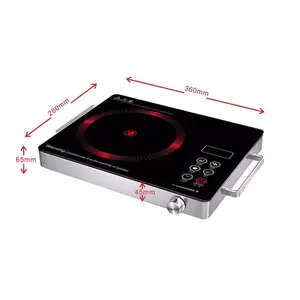 2200w coque en acier inoxydable seul brûleur coocktop national infrarouge cuisinière en céramique électrique poêle