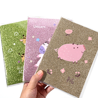 Carnet Licorne Scintillant Kawaii Rose Pailleté avec Couverture Chatoyante et Motifs Étoiles Arc-en-ciel – Journal d'écriture, Cadeau Scolaire pour Filles et Enfants