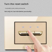Interrupteur mural universel TEP PL 118 en verre trempé, 1 ou 2 modules, 20A, compatible Américain, Britannique, Européen