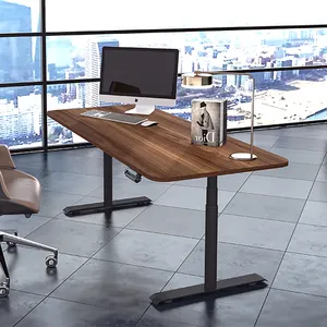 금속 테이블 원형 튜브 충돌 방지 기능을 갖춘 전기 작업 프레임 컴퓨터가 서서 높이 조절 가능한 사무실 책상