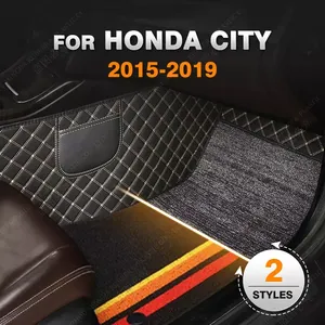 พรมปูพื้นรถยนต์แบบสองชั้นสำหรับ Honda City ปี 2015 2016 2017 2018 2019 ป้องกันพื้นรถยนต์ อุปกรณ์ตกแต่งภายในรถยนต์ - Product Image 2
