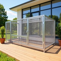 Cage à pigeons extra-large en treillis métallique, volière extérieure anti-évasion avec poulie pour poulets, canards, lapins, perroquets