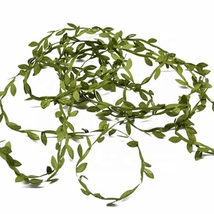 Hojas de seda de 10 metros, hojas verdes artificiales hechas a mano, decoración de boda, corona DIY, hojas de sauce artificiales, guirnalda de tela, rata - Product Image 4