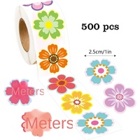 Autocollants en PVC en forme de fleur pour explosions, étiquettes décoratives pour boîtes cadeaux, 500 autocollants C702 personnalisables