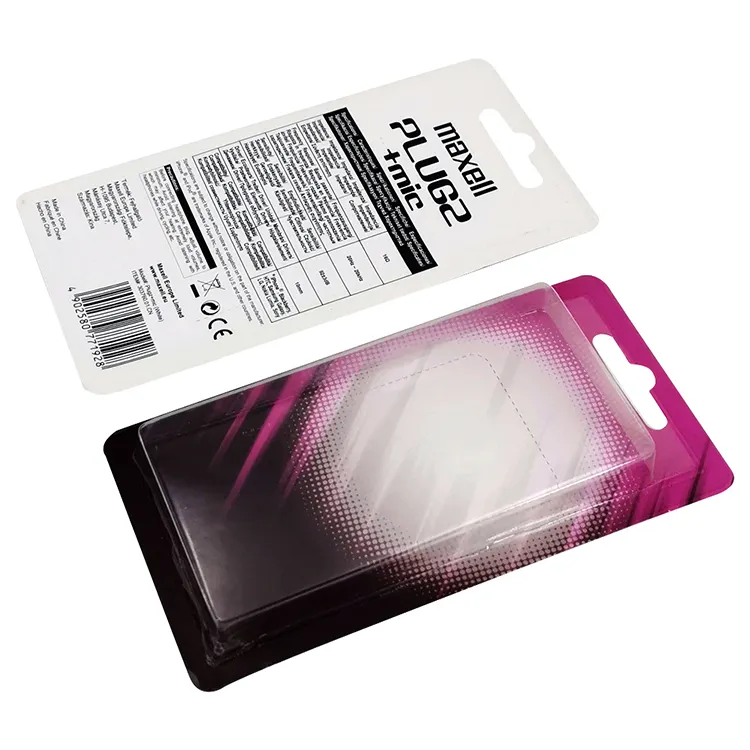 أغطية بطاقات التعبئة الواقية الواقية البلاستيكية المنزلقة شفافة بغطاء منفوش مع ورق بطاقات داخلية