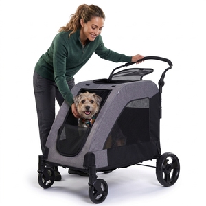 Poussette pliable <span class=keywords><strong>pour</strong></span> animaux de compagnie en acier au carbone <span class=keywords><strong>pour</strong></span> chiens blessés, âgés ou handicapés, capacité 60 kg, <span class=keywords><strong>chariot</strong></span> <span class=keywords><strong>pour</strong></span> animaux de compagnie - Product Image 4