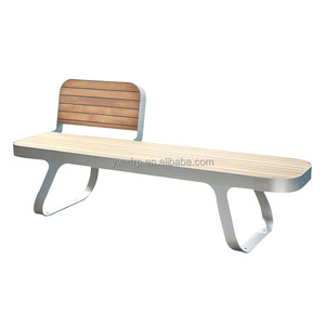Bancs <span class=keywords><strong>de</strong></span> jardin en bois massif avec dossier, meubles <span class=keywords><strong>de</strong></span> jardin et <span class=keywords><strong>de</strong></span> terrasse modernes en acier inoxydable, écologiques et durables - Product Image 6