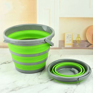 Seau pliable en silicone et plastique pour le nettoyage domestique, le camping et la pêche - Product Image 2