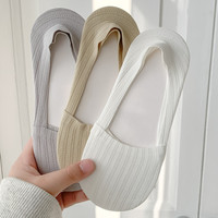 Chaussettes bateau pour femmes, été, fines, en coton imprimé, invisibles, courtes, antidérapantes, pour mocassins