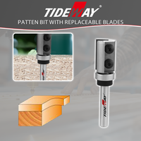 TIDEWAY bit Router penggilingan, bantalan ujung lurus dengan pemotong penggilingan yang dapat diganti