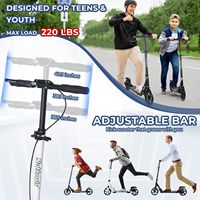 Patinete plegable portátil para ir al trabajo, con campana, freno de mano y altura ajustable, empuje manual, patinetes para niños de 8 a 12 años