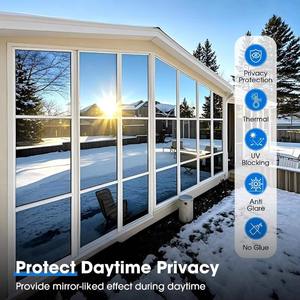 Película Reflectante para Ventanas con Efecto Espejo Unidireccional para Privacidad Diurna - Control de Calor Autoadhesivo y Tinte Anti-UV para Hogar y Oficina - Product Image 4