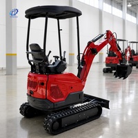 50% de réduction Mini-excavatrice sur chenilles 2 tonnes 1,5 tonnes 1,8 tonnes, commande par joystick, moteur diesel Kubota, éclairage de travail, CE, pour vignoble et pâturage