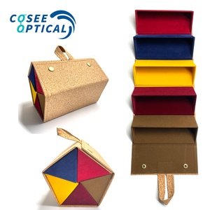 5 Chiếc Kính Mắt Du Lịch Tái Chế Thân Thiện Với Môi Trường Bằng Gỗ Nút Chai OEM Hộp Đựng Kính Râm Trưng Bày Kính Mắt Nhiều Lớp Bằng PU - Product Image 1