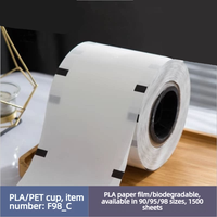 Rouleau de film de scellage pour gobelets en papier avec logo personnalisé, pour gobelets en PET, bubble tea, thé au lait, jus, emballage de boissons et machines de scellage commerciales