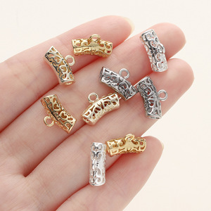 18k Gold Plated Hollow Curved Tube Tee For <b>Bracelet</b> Making DIY Jewelry Accessories Rectangle Shape <b>Copper</b> Material - Product Image 3