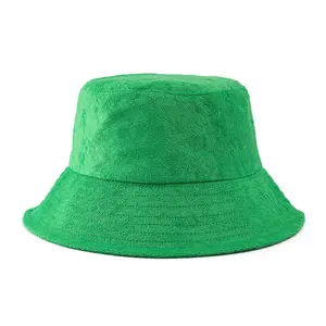 Custom Logo Bucket Hat Terry Towelling Blank Terry Cloth Towel Bucket Hats For Women