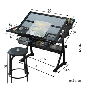 <span class=keywords><strong>Table</strong></span> à <span class=keywords><strong>dessin</strong></span> pour l'école, <span class=keywords><strong>table</strong></span> à <span class=keywords><strong>dessin</strong></span> d'<span class=keywords><strong>architecte</strong></span> avec plateau en verre pour les étudiants en ingénierie - Product Image 2