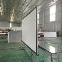 Écran de projection pliable rapide blanc mat de 300 pouces, installation facile, utilisation extérieure, projection avant et arrière, avec flight case inclus