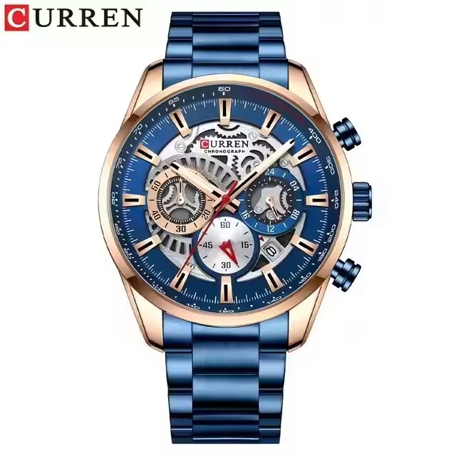 Top Brand CURREN 8391 Quartz Watches Men's Fashion Business Chronograph Wristwatch Calendar Waterproof Watch Stainless Steel