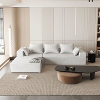 Minimalistisches Kompressionssofa ohne Gestell, wandelbares modulares L-förmiges Sofaset mit hochelastischem Schaumstoff, umweltfreundlicher Polsterung und beweglichem Design