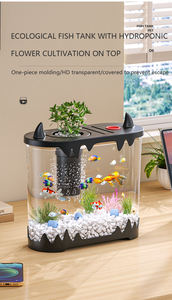 डेस्कटॉप मछली टैंक छोटे घरेलू एचडी पारदर्शी प्लास्टिक पारिस्थितिक टैंक भूनिर्माण हेलोलीन सूक्ष्म परिदृश्य परिसंचारी टैंक - Product Image 3