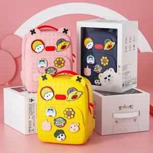 새로운 도착 뜨거운 판매 친환경 방수 EVA 귀여운 아기 어린이 배낭 대형 실리콘 어깨 DIY 배지 어린이 학교 가방
