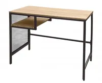Meuble de salon, table console moderne avec rangement, plateau en bois et structure en acier noir, meubles de maison