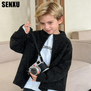 <span class=keywords><strong>Pull</strong></span> à <span class=keywords><strong>col</strong></span> <span class=keywords><strong>roulé</strong></span> en tricot épais respirant décontracté et élégant pour garçon - Product Image 1