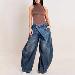 BR5779 Nouveau jean ample rétro délavé et déchiré pour femme avec ceinture réversible <span class=keywords><strong>Hiver</strong></span> - Product Image 2