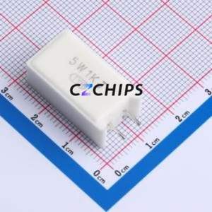 Resistencia de Orificio Pasante SQM5W1KJ, Componente de Orificio Pasante (THT), P=5mm, Cemento, 1kOhm, 5% - Product Image 1