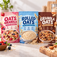 Sachet Doypack Personnalisé Imprimé pour Céréales, Refermable avec Fermeture Éclair, Qualité Alimentaire, Anti-humidité, en Plastique pour Céréales et Granola