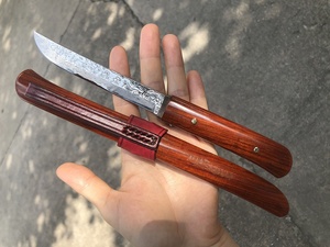 Couteaux de survie Bowie à lame fixe en bois de rose, fabriqués à la main au Japon, en acier VG10, avec étui en bois, <span class=keywords><strong>couteau</strong></span> de chasse samouraï, OEM - Product Image 4