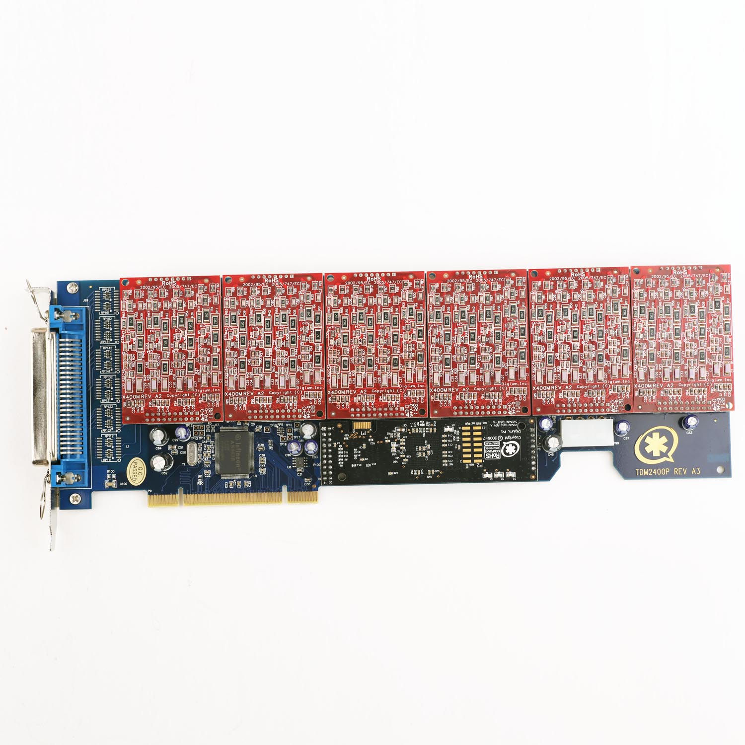 Kartu TDM2400E 24 Port Modular Analog PCI 3.3/5.0V, Tanpa Antarmuka HW Pembatalan Gema Asterisk/Elastix/FreePBX/Issabel 4 Ip Pbx