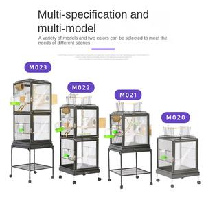 Gabbia per Uccelli in Diacril Trasparente con Base in Lega di Alluminio di Lusso per Storni e Pappagalli Grandi - Product Image 3