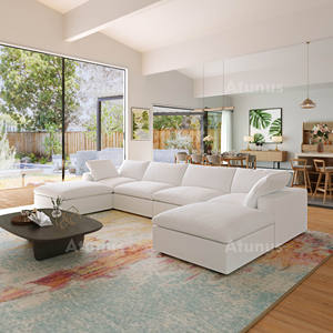 Juego de Sofás Seccionales Modulares Reclinables Italianos ATUNUS de 3 + 1 Plazas, Muebles de Sala de Estar, Sofá Blanco <span class=keywords><strong>Lavable</strong></span> - Product Image 4